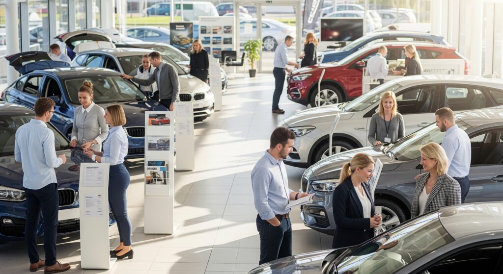 Customer in Car Showroom USA